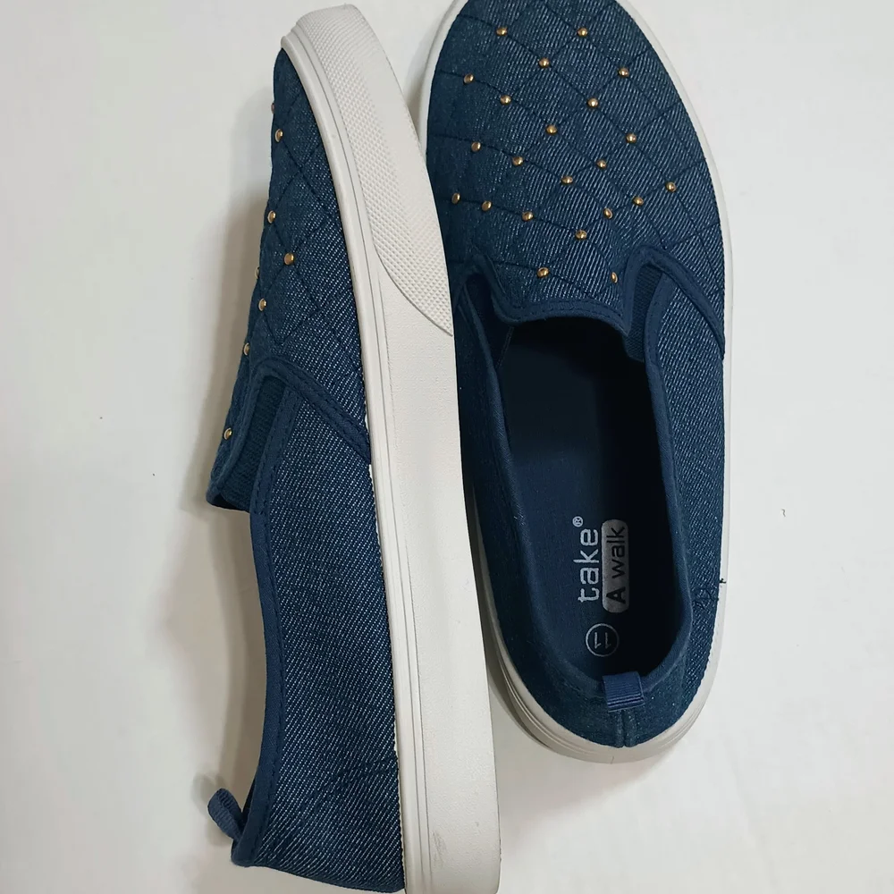 Taken A Walk Women's Blue Studded Slip-On Flats✨